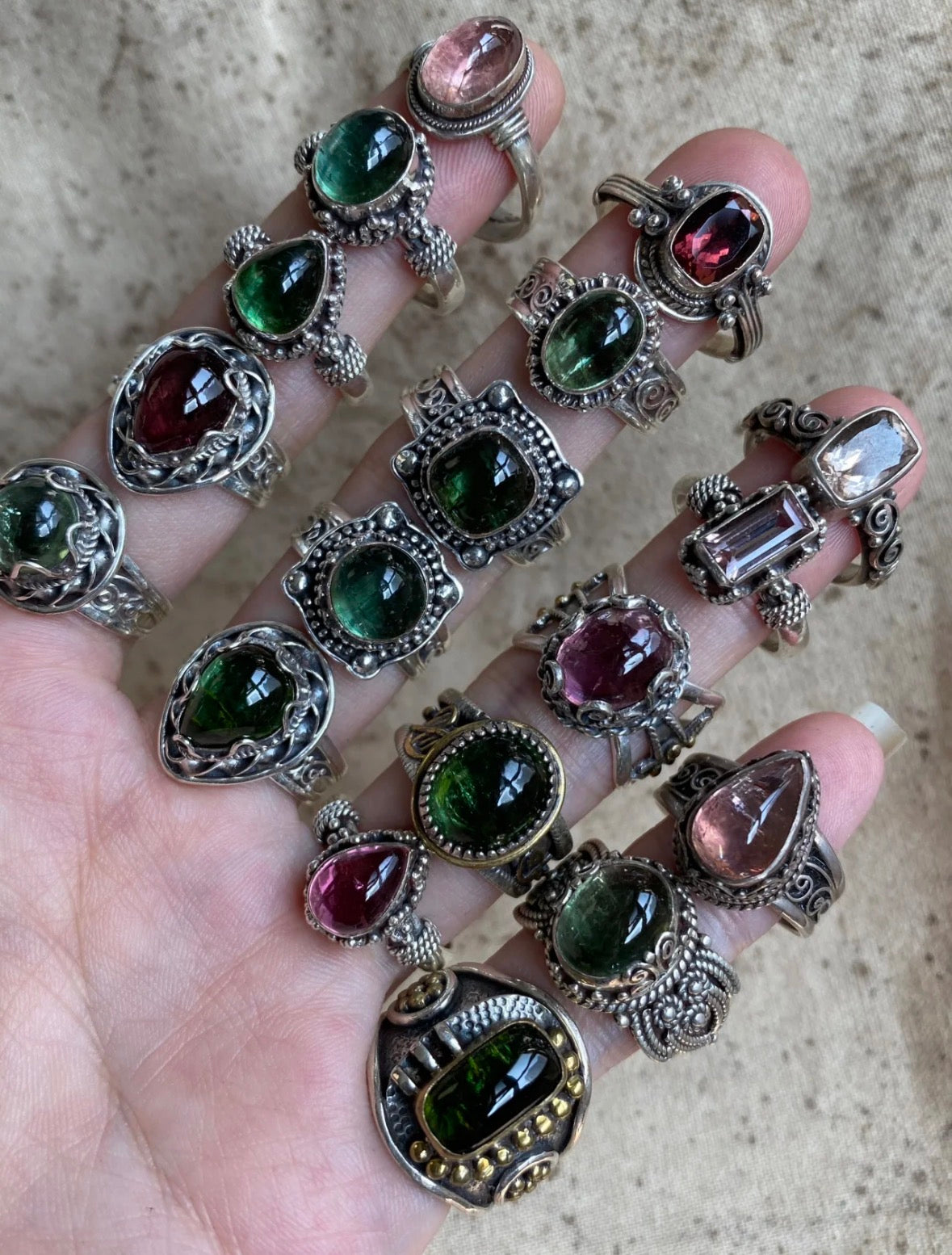 [Tourmaline Silver Ring Collection]